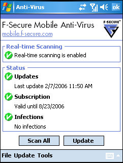 F-Secure Mobile Anti-Virus, Pocket PC 5.0 F-Secure Mobile Anti-Virus, Pocket PC 5.0